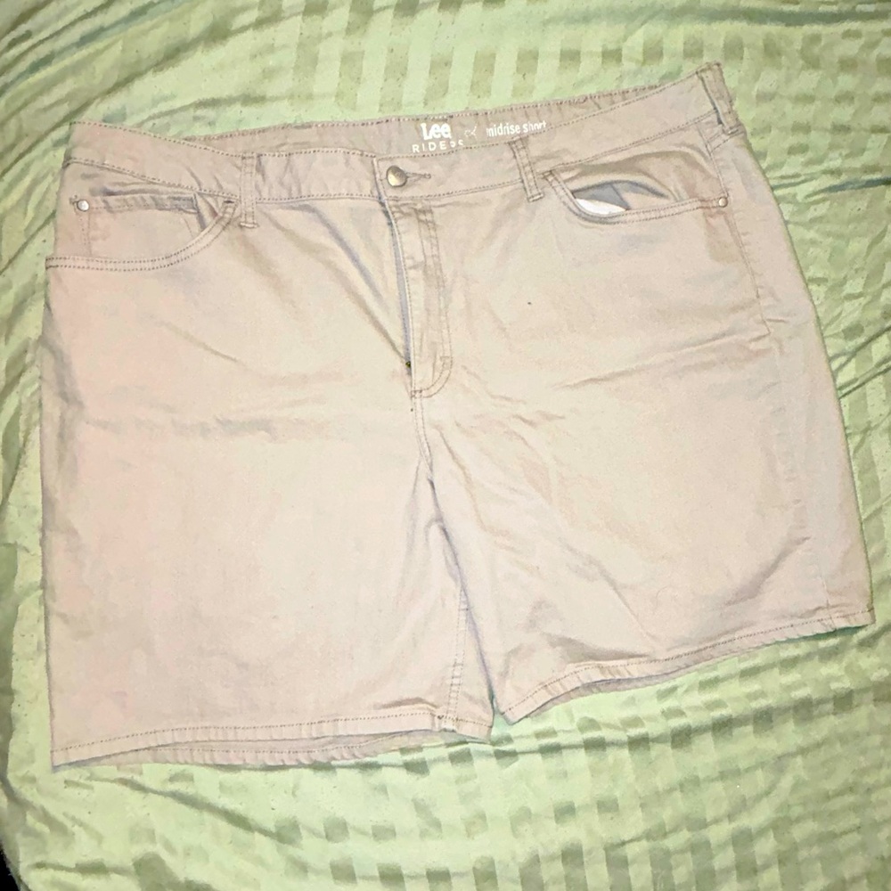 Tan / khaki denim shorts